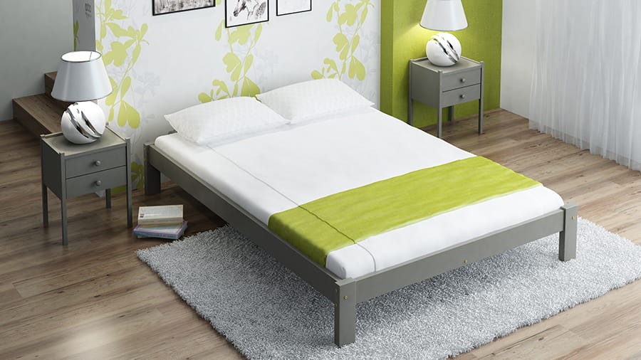 OUTLET - Łóżko sosnowe Liliana 140x200 szare