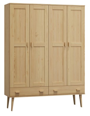 Szafa sosnowa Venuci 4D nr1 wieszak/półki szuflada 175 cm sosna