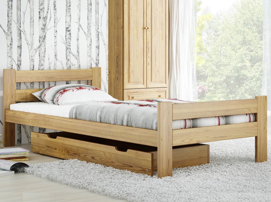 Łóżko drewniane Manta 90x200 eko dąb