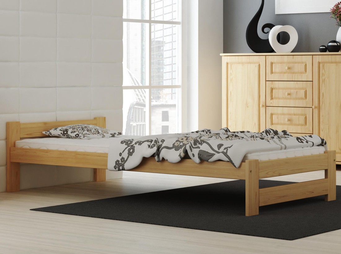 Łóżko drewniane Inter 80x200 nielakierowane sosna