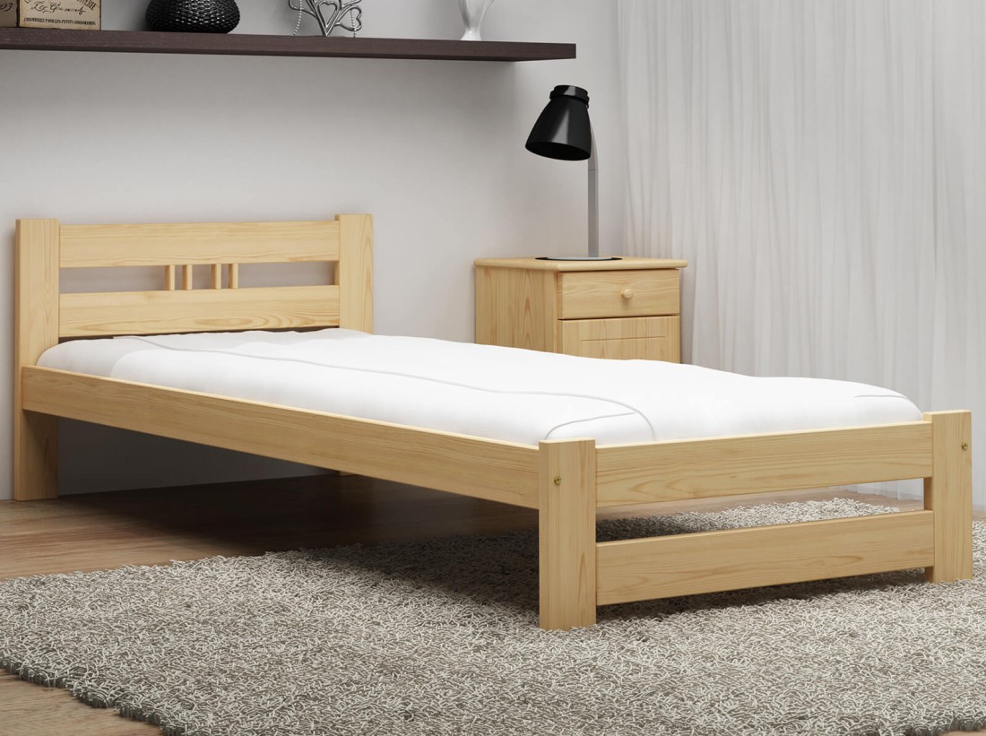 Outlet - Łóżko ekologiczne drewniane Oliwia 100x200 nielakierowane