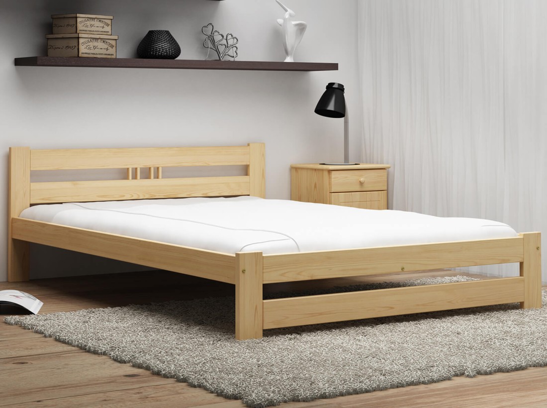 Outlet - Łóżko ekologiczne drewniane Oliwia 160x200 Sosna