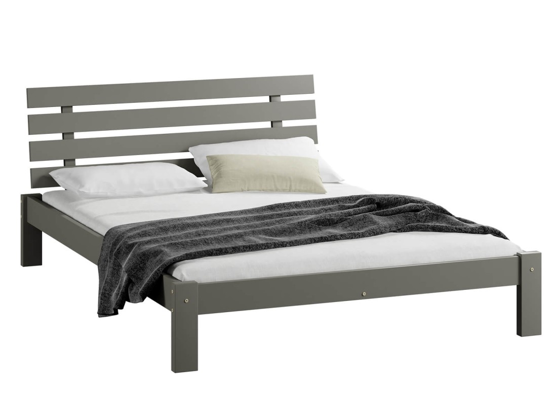 OUTLET - Łóżko sosnowe Klara 160x200 szare