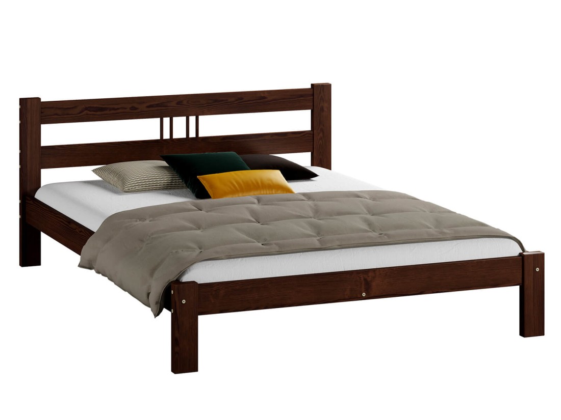 Łóżko sosnowe Nikola 120x200 orzech