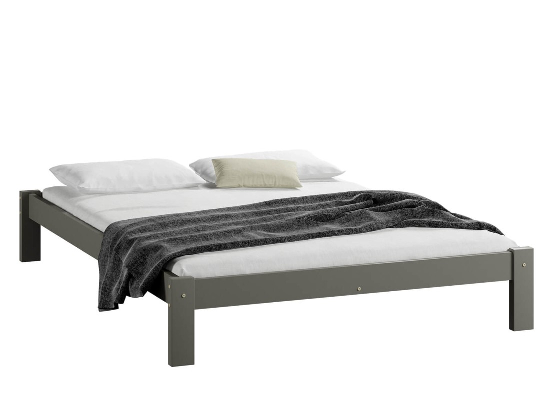 OUTLET - Łóżko sosnowe Liliana 140x200 szare