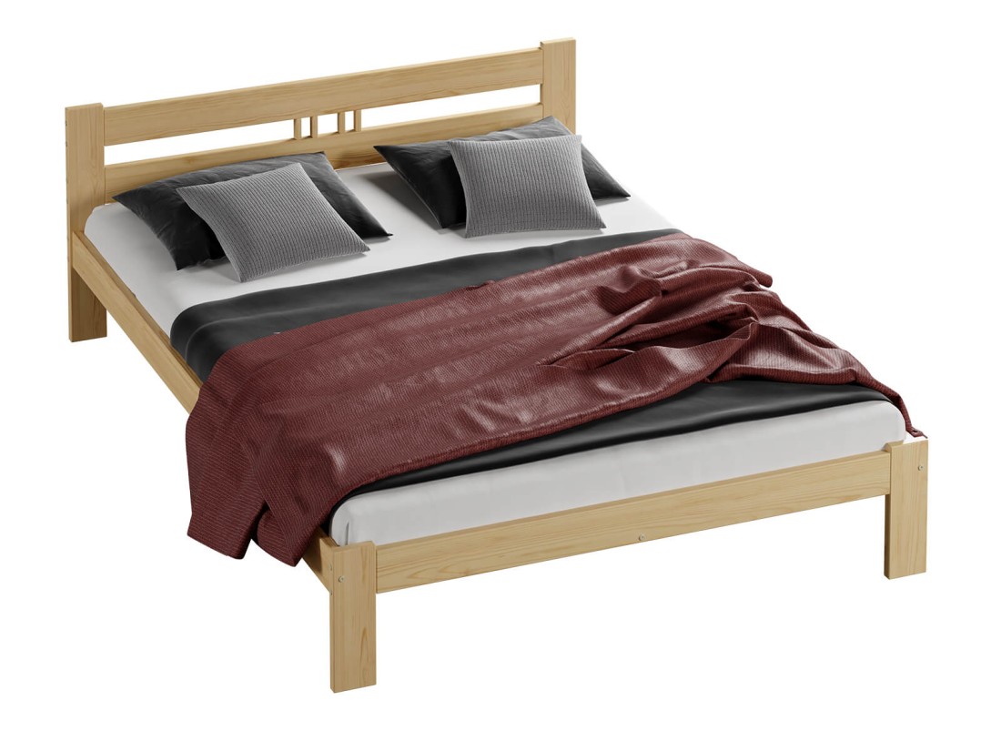 Outlet - Łóżko ekologiczne drewniane Emilia 120x200 nielakierowane