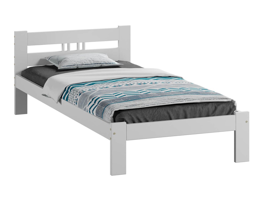 Outlet - Łóżko ekologiczne drewniane Emilia 90x200 Białe