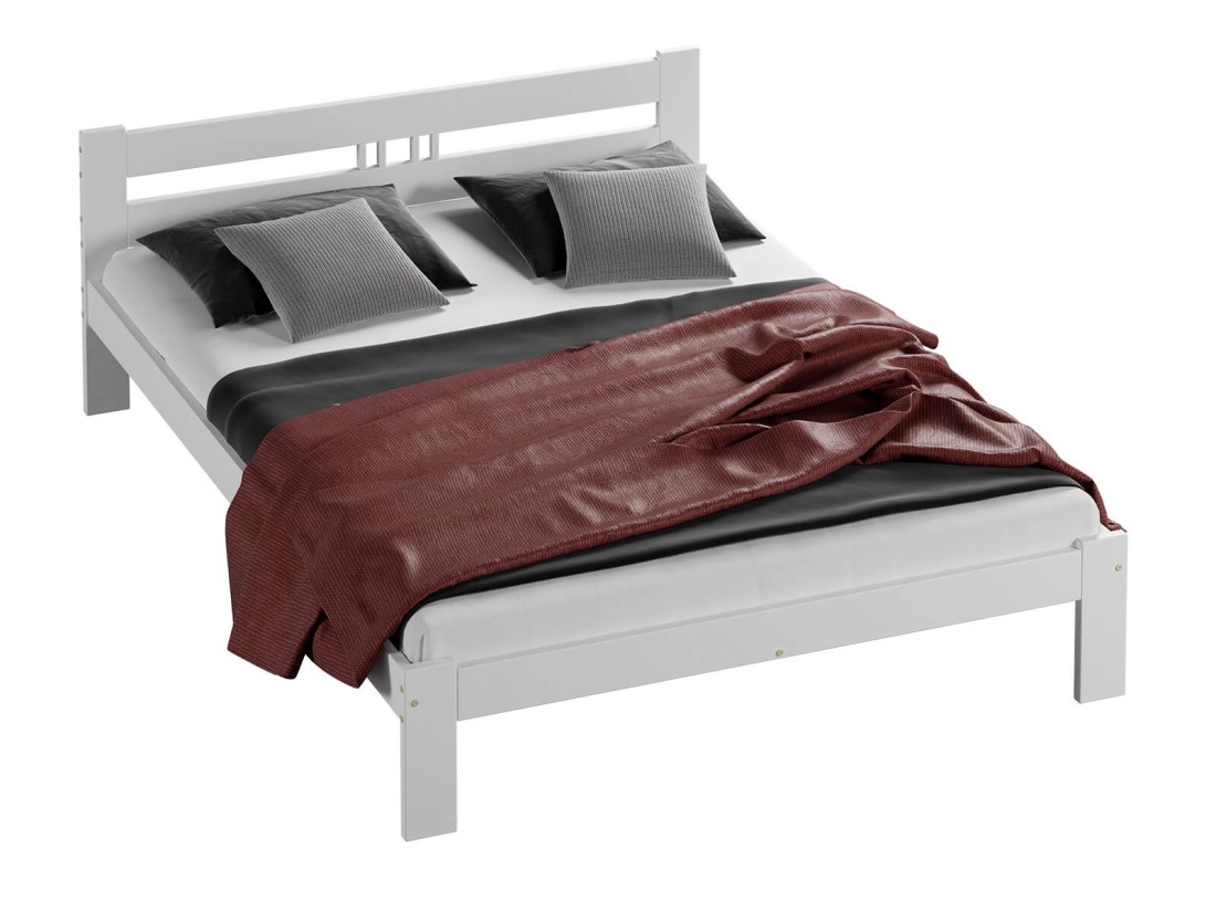 Outlet - Łóżko ekologiczne drewniane Emilia 160x200 Białe