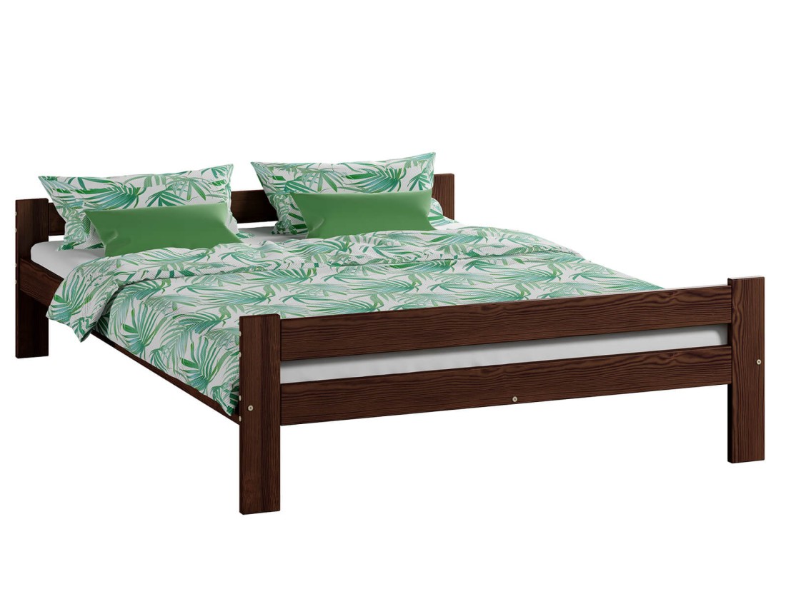 Łóżko drewniane Prima 140x200 eko orzech