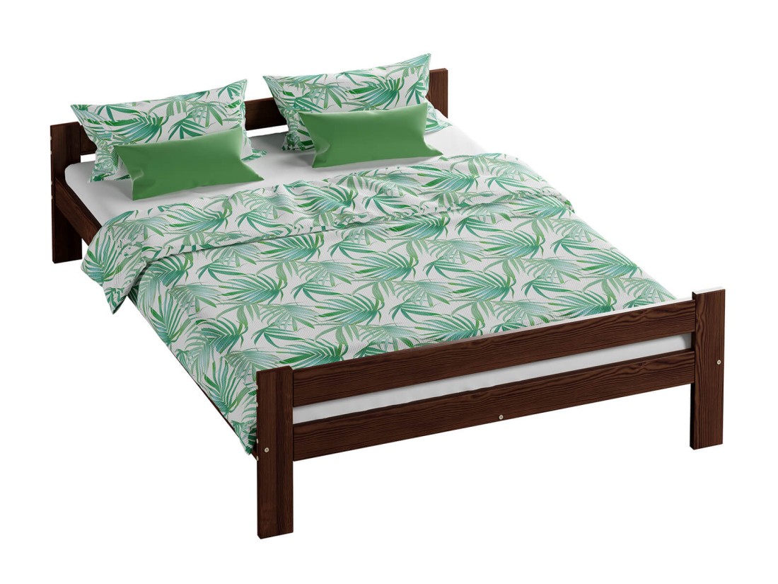 Łóżko drewniane Prima 140x200 eko orzech