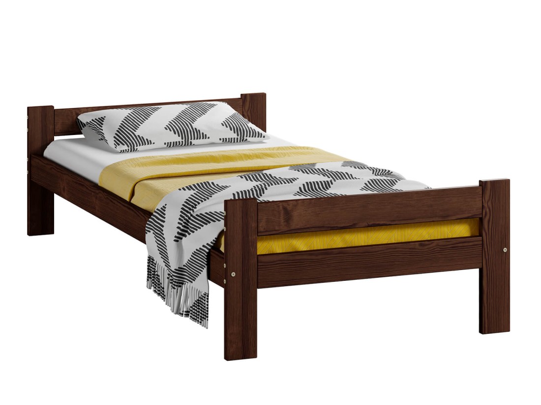 Łóżko drewniane Prima 90x200 EKO z materacem piankowym Megana