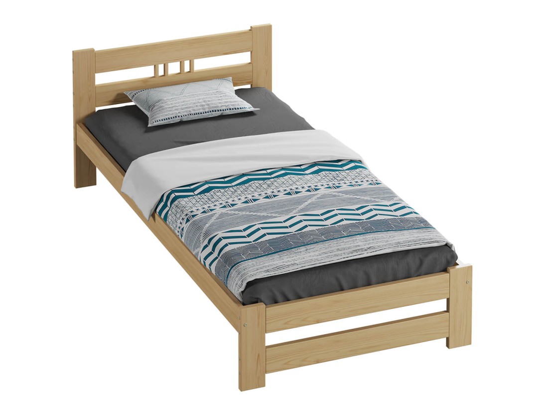Outlet - Łóżko ekologiczne drewniane Oliwia 100x200 nielakierowane