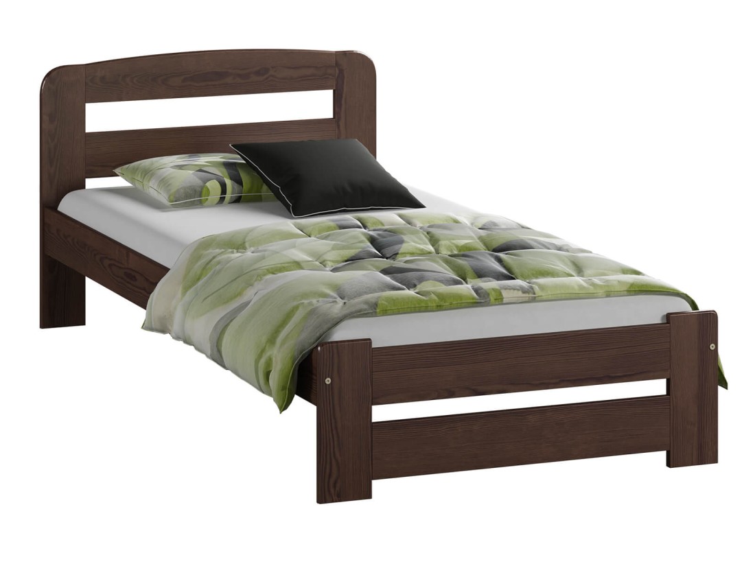 Łóżko sosnowe Lidia 90x200 orzech