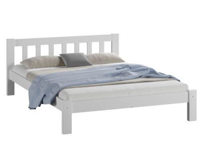 Outlet - Łóżko sosnowe Ofelia 150x200 BIAŁE z materacem Megana