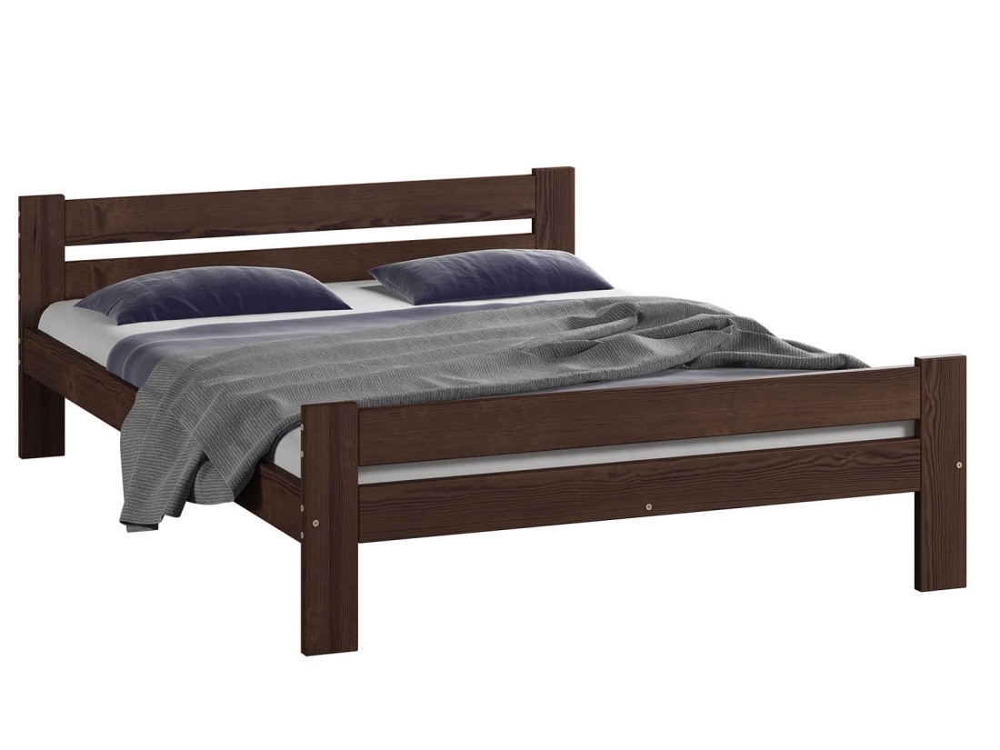 Łóżko drewniane Manta 140x200 eko orzech