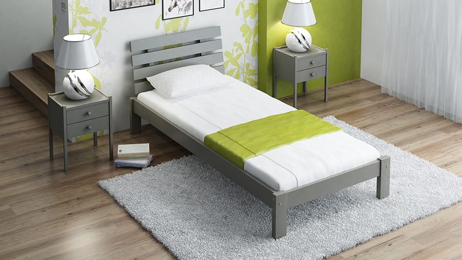 Outlet - Łóżko sosnowe Klara 90x200 SZARE