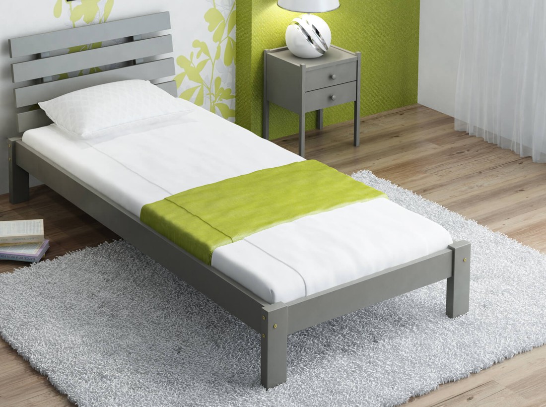Outlet - Łóżko sosnowe Klara 90x200 SZARE