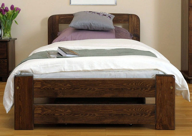 Łóżko sosnowe Lidia 90x200 orzech