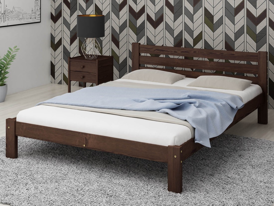 Łóżko sosnowe Azja 120x200 orzech