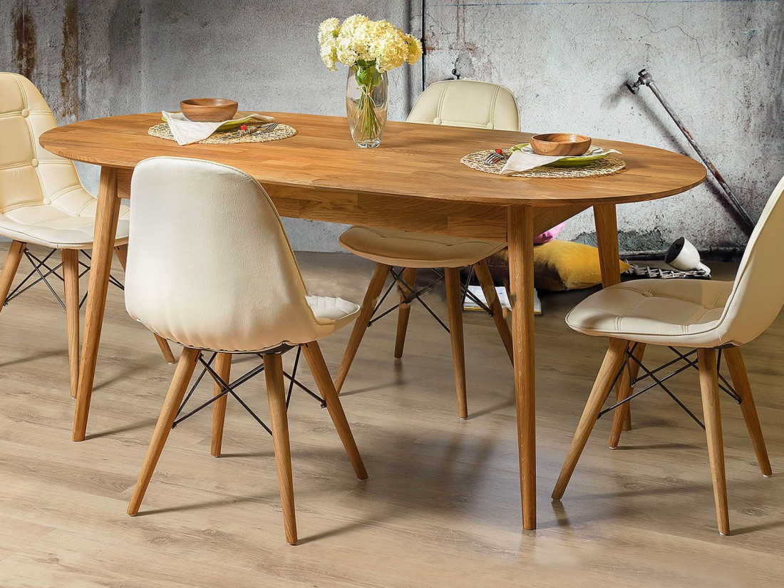 Stół dębowy owalny 170x90 Bergen olej intense