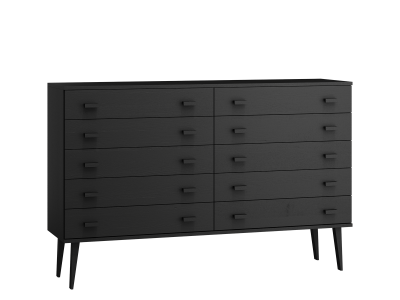 Komoda sosnowa drewniana Venuci nr2 155 cm 5s czarna