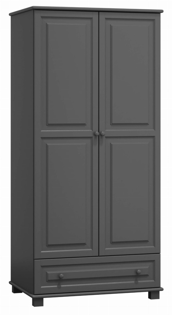 Szafa drewniana 2D nr1 wieszak/półki S90 szara