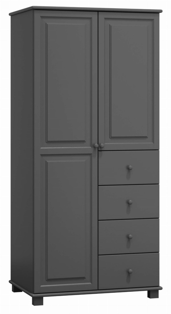 Szafa drewniana 2D nr3 wieszak/półki S80 szara