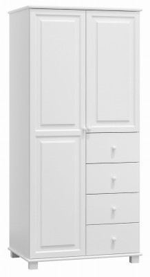 Szafa drewniana 2D nr3 wieszak/półki S90 biała