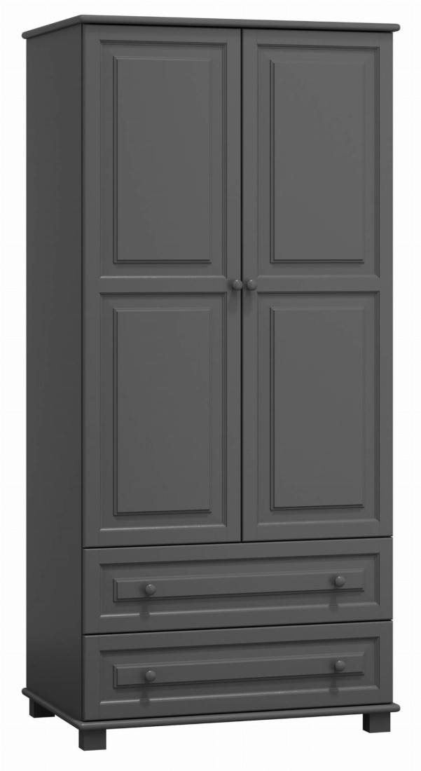 Szafa drewniana 2D nr4 wieszak/półki S80 szara