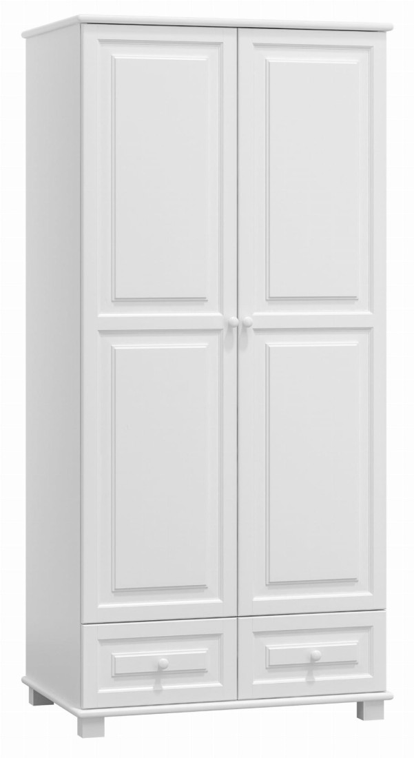 Szafa drewniana 2D nr5 wieszak/półki S80 biała