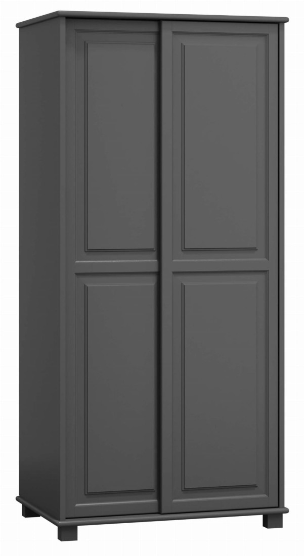 Szafa drewniana 2D nr6 drzwi przesuwne wieszak S90 szara