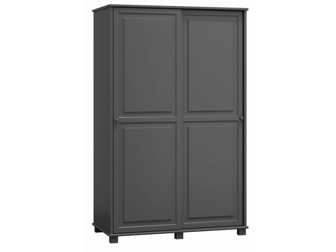 Szafa sosnowa 2D nr8 drzwi przesuwne wieszak/półki S120 szara