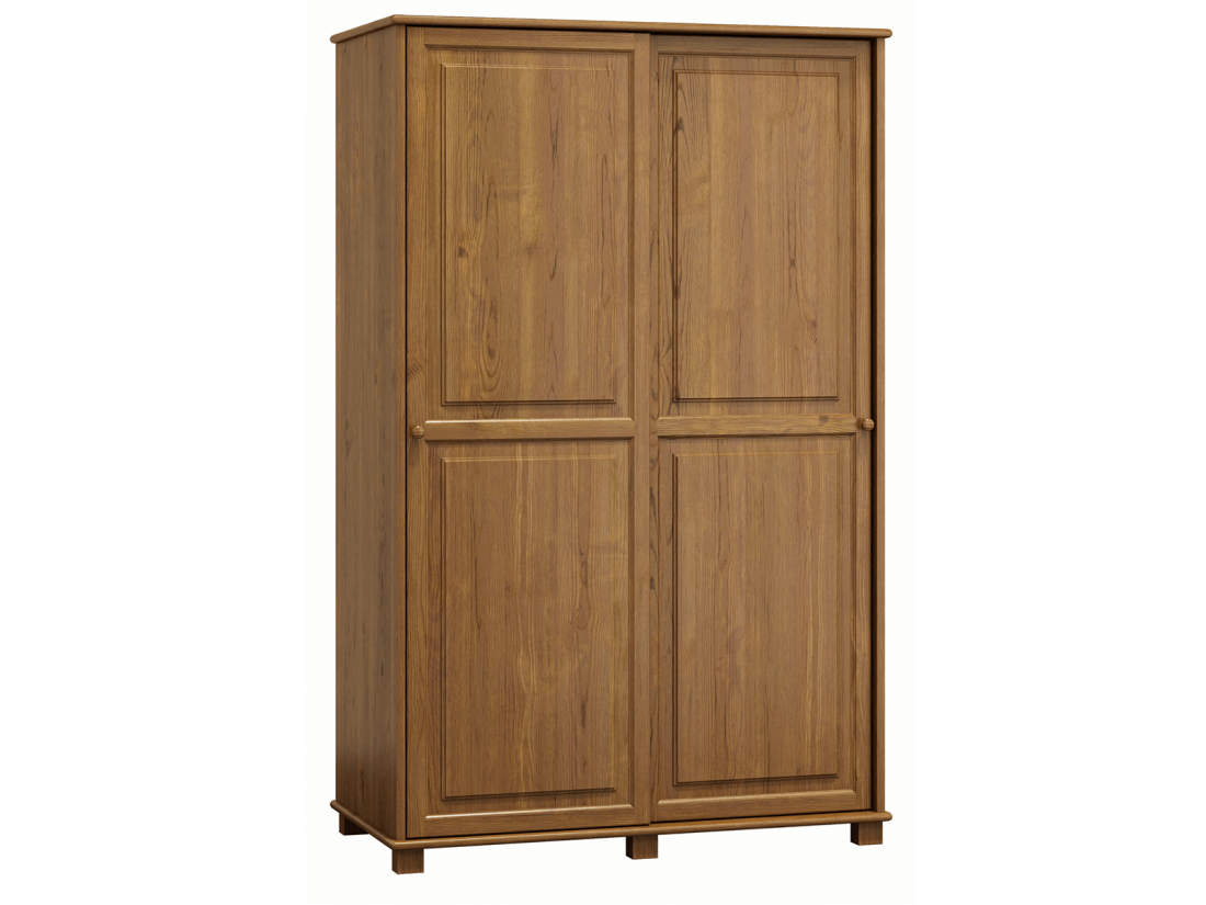 Szafa sosnowa 2D nr8 drzwi przesuwne wieszak/półki S120 dąb
