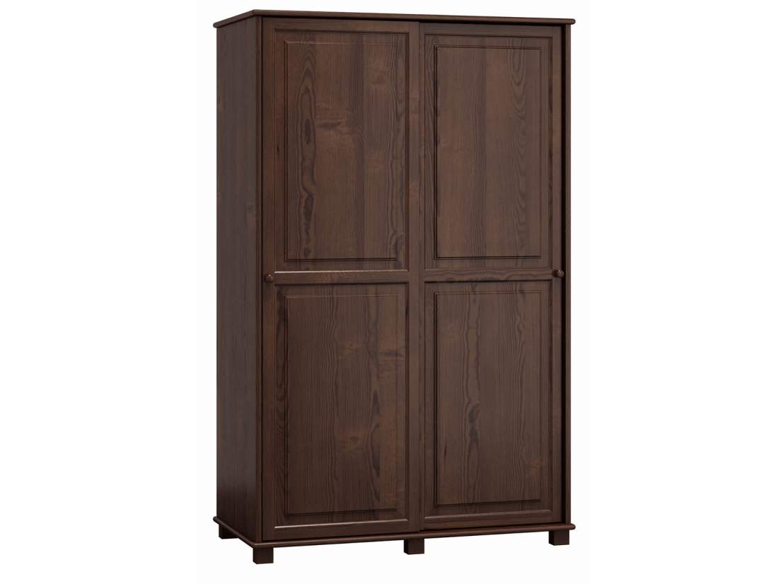 Szafa sosnowa 2D nr8 drzwi przesuwne wieszak/półki S133 orzech