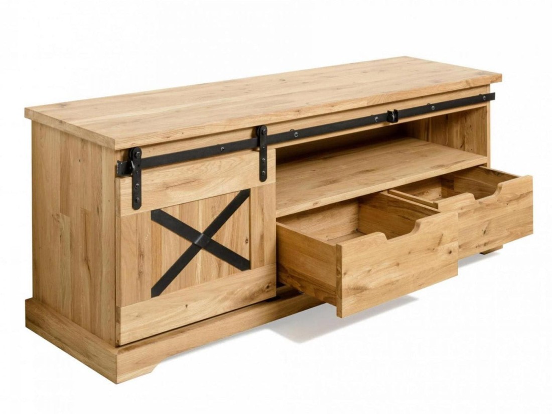 Szafka RTV Dębowa Loftowa X-oak nr 3