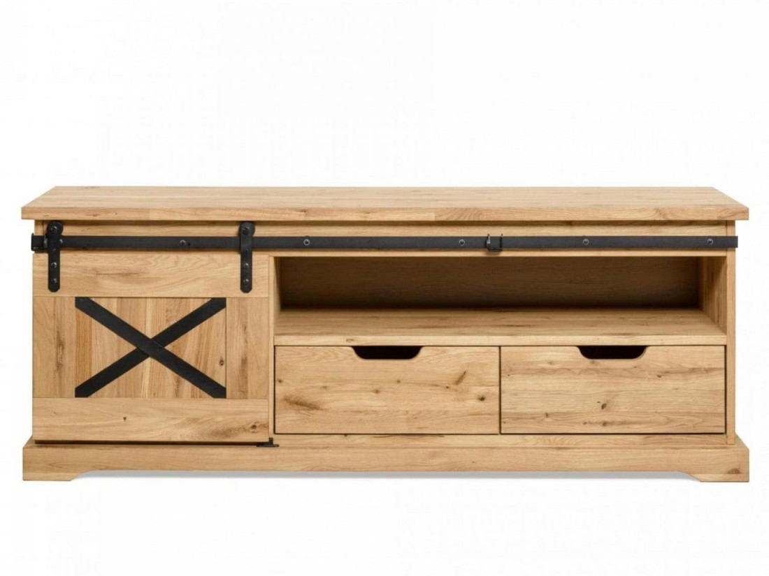 Szafka RTV Dębowa Loftowa X-oak nr 3
