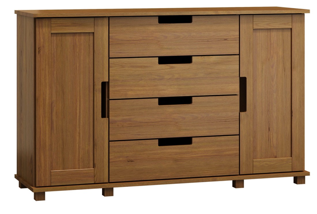 Komoda sosnowa drewniana nr4 Modern 120x80x42 dąb