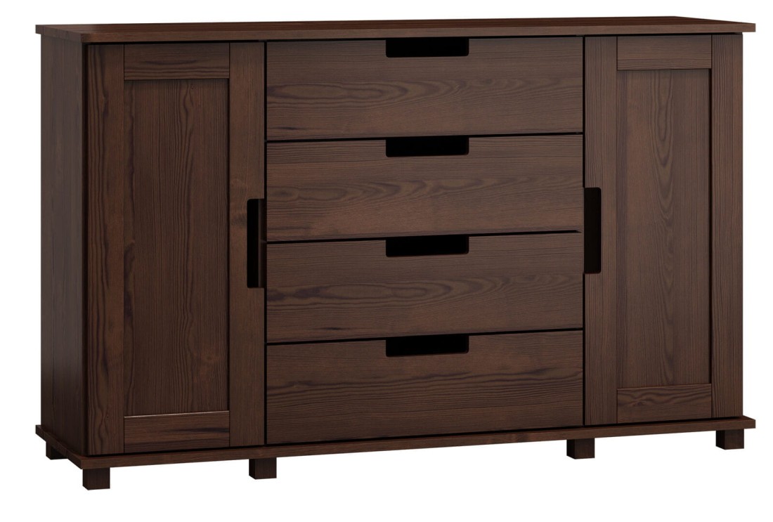 Komoda sosnowa drewniana nr4 Modern 120x100x42 orzech