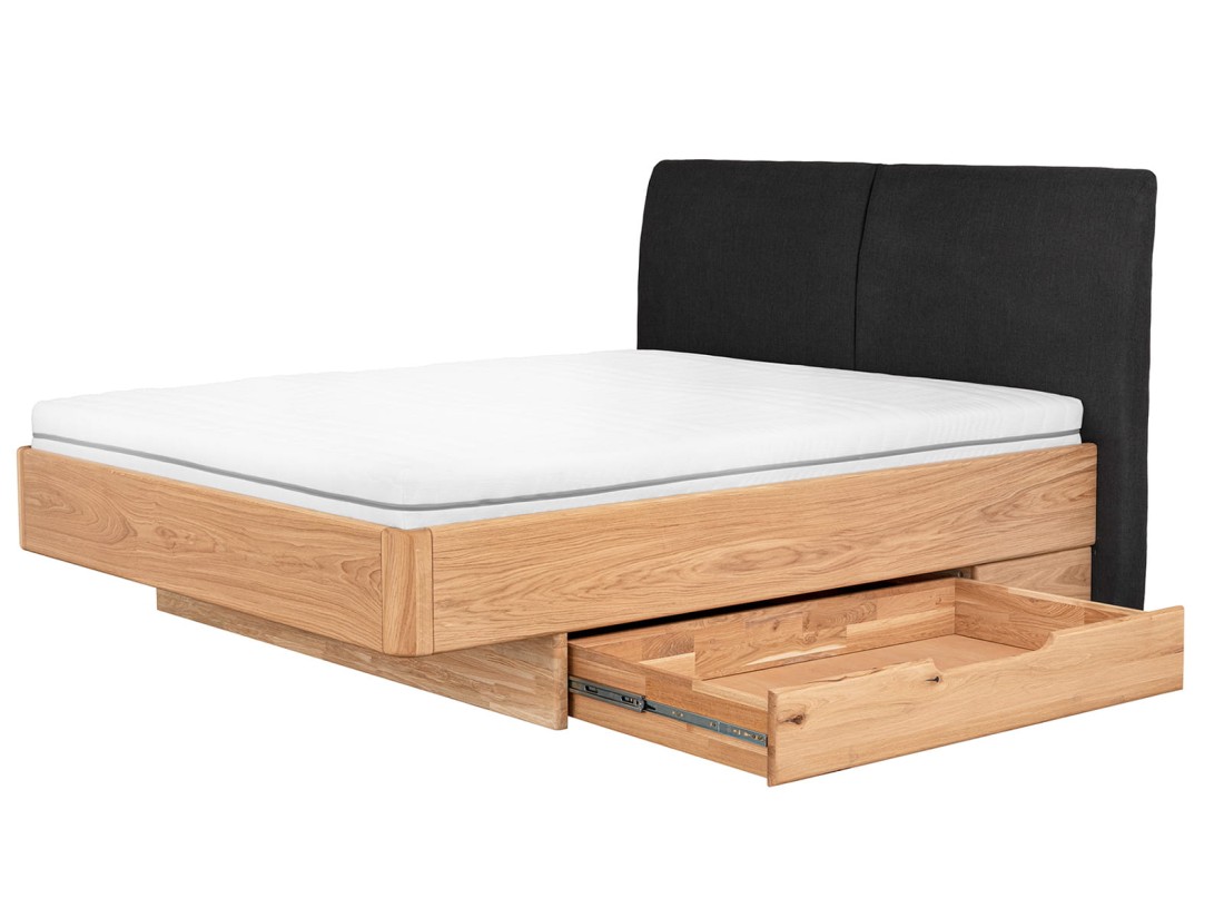 Łóżko dębowe z szufladami Rimini 180x200