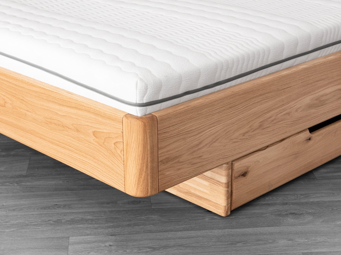 Łóżko dębowe z szufladami Rimini 180x200