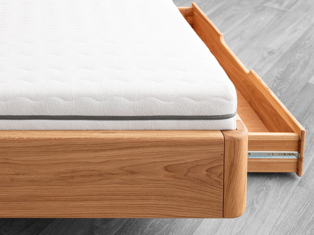 Łóżko dębowe z szufladami Rimini 180x200