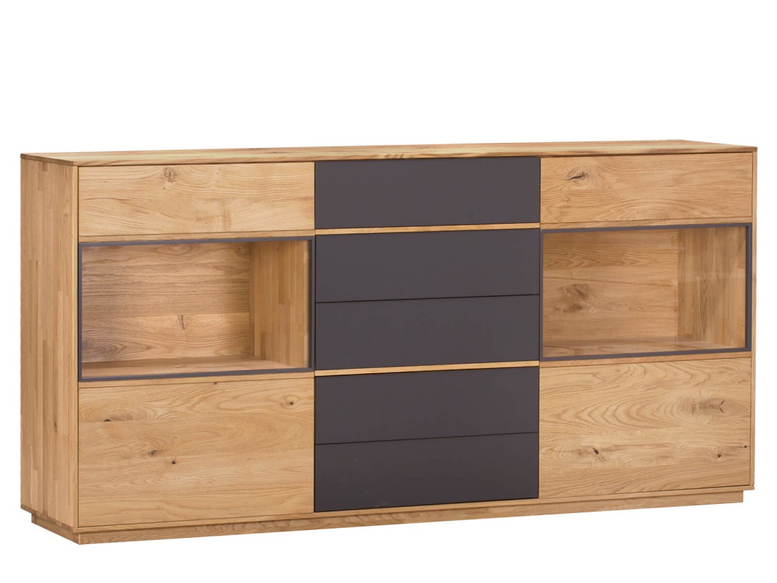 Komoda dębowa lita Taranto nr 15 z oświetleniem LED dąb czysty olej