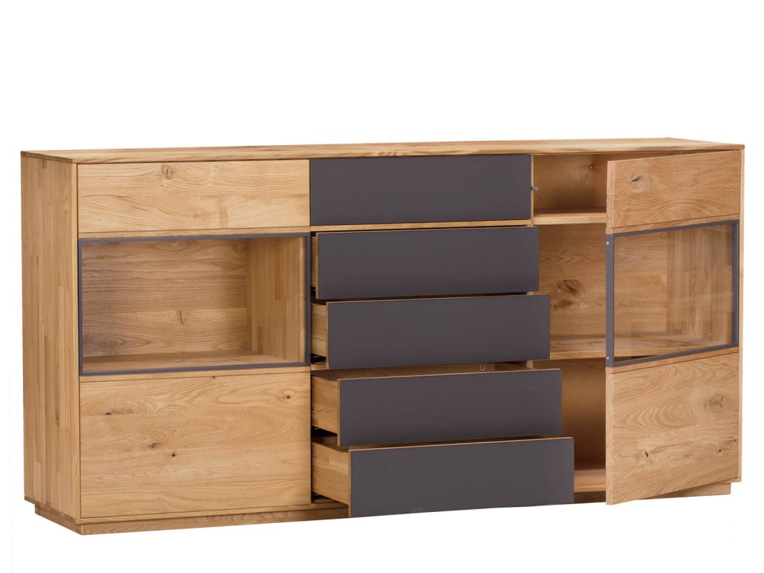 Komoda dębowa lita Taranto nr 15 z oświetleniem LED dąb czysty olej