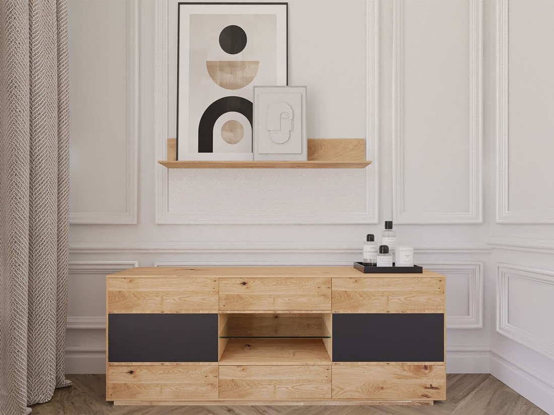 Komoda dębowa lita Taranto nr 6 dąb czysty olej