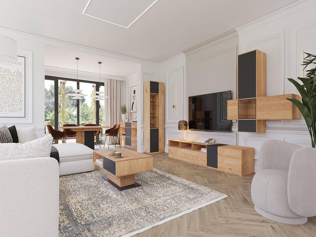 Stolik kawowy dębowy lity Taranto nr 13B dąb czysty olej