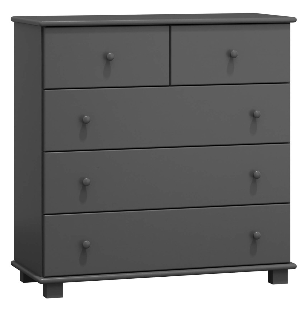 Komoda sosnowa drewniana 5s g47 szara