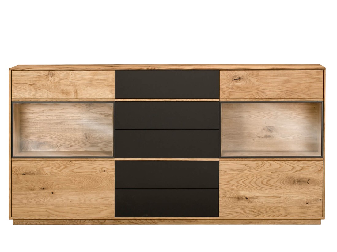 Komoda dębowa lita Taranto nr 15 z oświetleniem LED dąb czysty olej