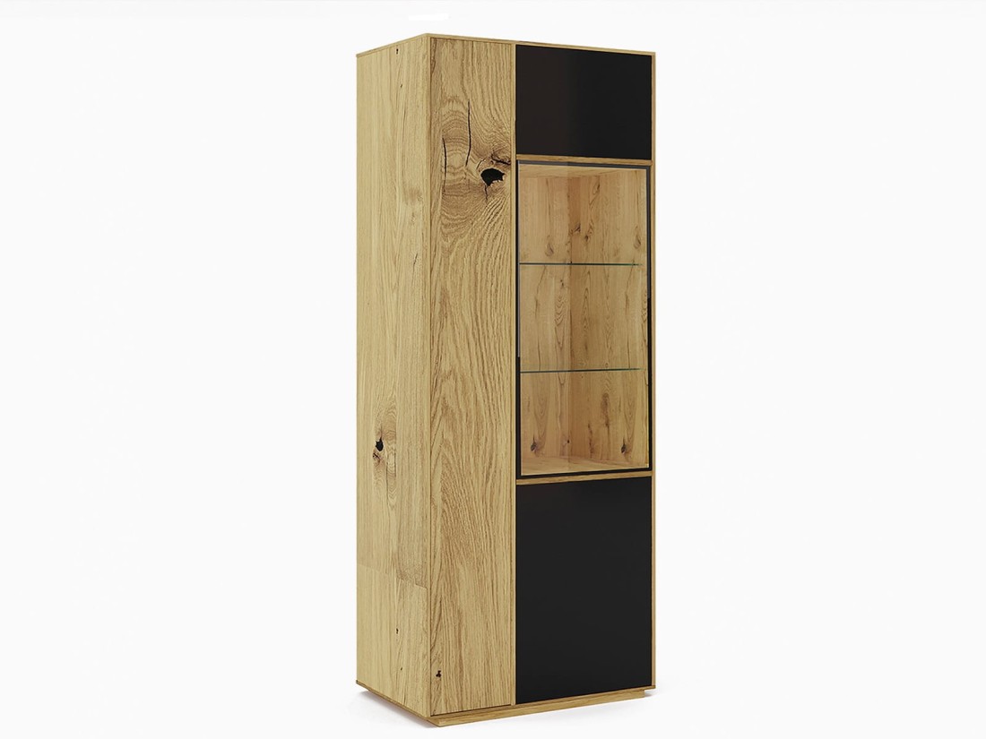Witryna dębowa lita Taranto nr 10B z oświetleniem LED dąb czysty olej