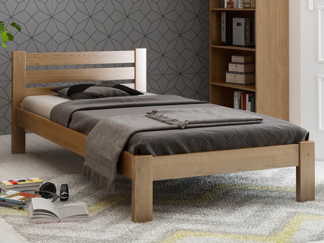 Łóżko sosnowe Azja 90x200 dąb