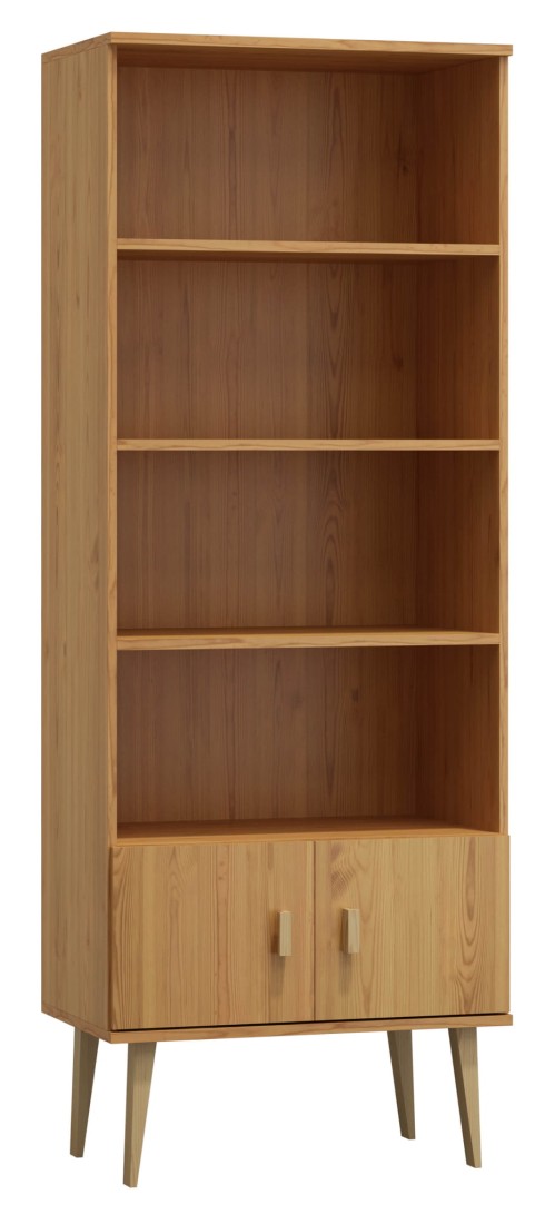 Regał drewniany Venuci drzwiczki 79 cm olcha